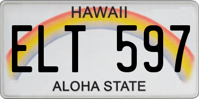 HI license plate ELT597