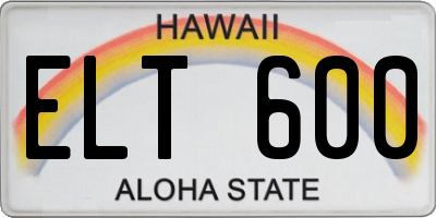 HI license plate ELT600