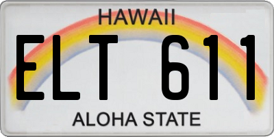 HI license plate ELT611