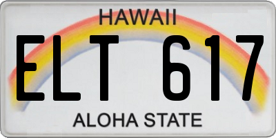 HI license plate ELT617