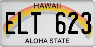 HI license plate ELT623