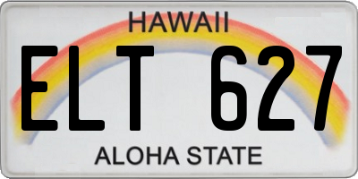 HI license plate ELT627