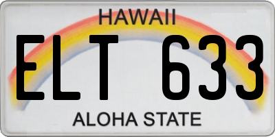 HI license plate ELT633