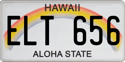 HI license plate ELT656