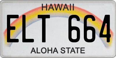 HI license plate ELT664