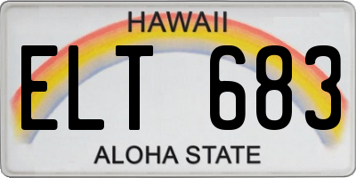 HI license plate ELT683