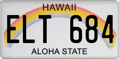 HI license plate ELT684