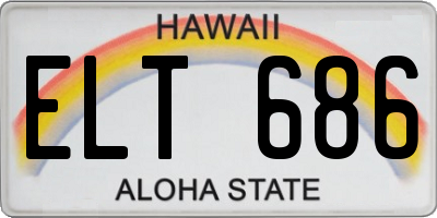 HI license plate ELT686