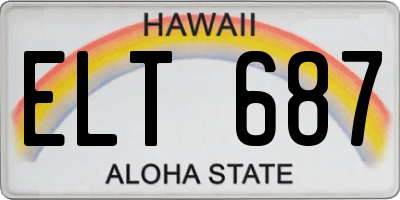 HI license plate ELT687