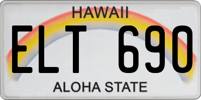 HI license plate ELT690