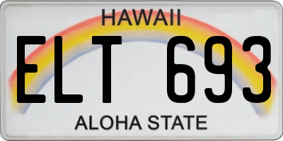 HI license plate ELT693