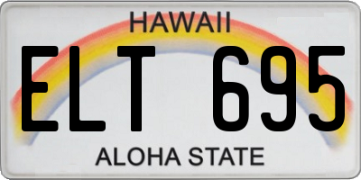 HI license plate ELT695