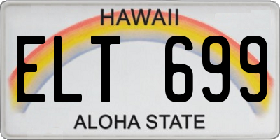 HI license plate ELT699