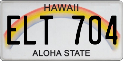 HI license plate ELT704