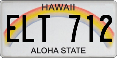 HI license plate ELT712