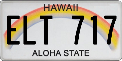 HI license plate ELT717