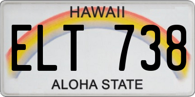 HI license plate ELT738