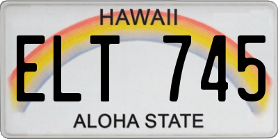 HI license plate ELT745