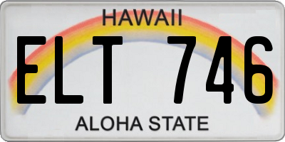 HI license plate ELT746