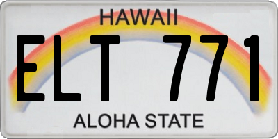 HI license plate ELT771