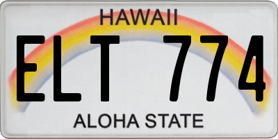 HI license plate ELT774