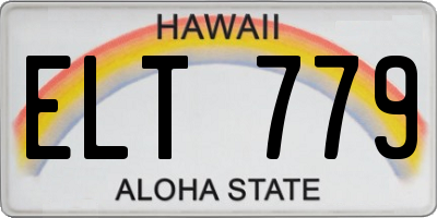 HI license plate ELT779