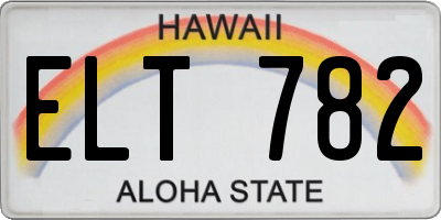 HI license plate ELT782