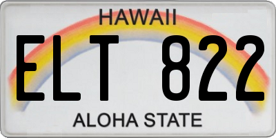 HI license plate ELT822