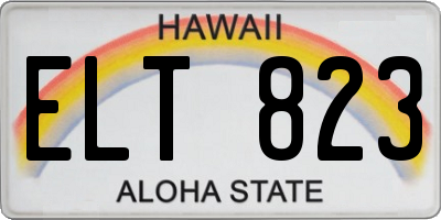 HI license plate ELT823