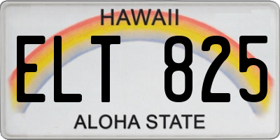 HI license plate ELT825