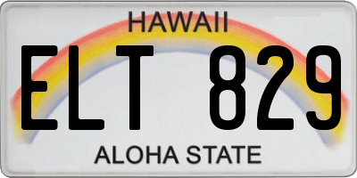 HI license plate ELT829