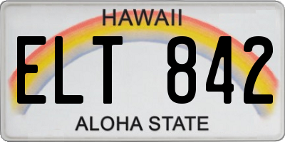 HI license plate ELT842