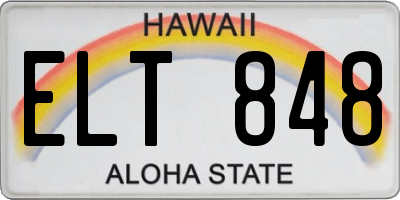 HI license plate ELT848