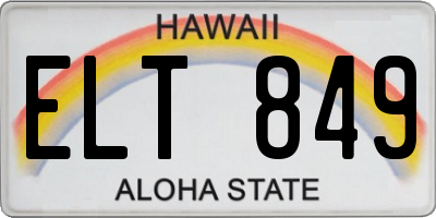 HI license plate ELT849