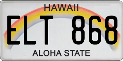 HI license plate ELT868