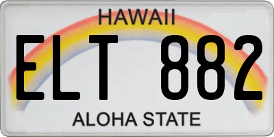 HI license plate ELT882