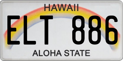 HI license plate ELT886