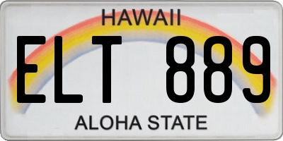 HI license plate ELT889
