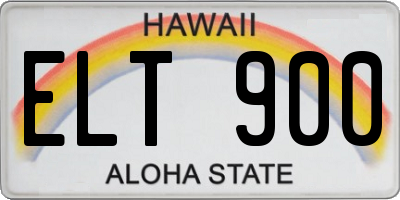 HI license plate ELT900