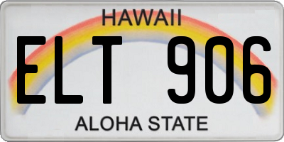 HI license plate ELT906