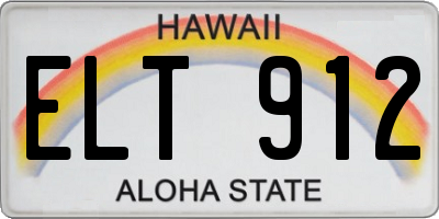 HI license plate ELT912