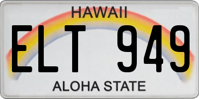 HI license plate ELT949
