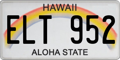 HI license plate ELT952