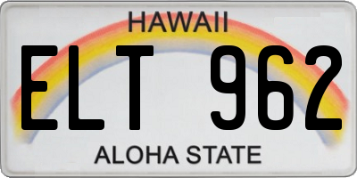 HI license plate ELT962