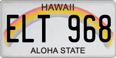 HI license plate ELT968