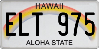 HI license plate ELT975