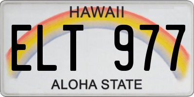 HI license plate ELT977