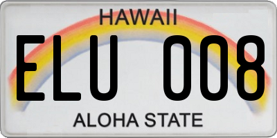 HI license plate ELU008