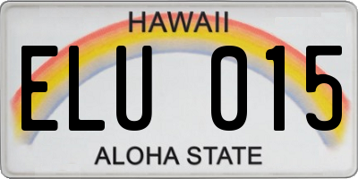 HI license plate ELU015