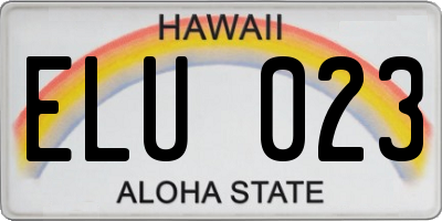 HI license plate ELU023